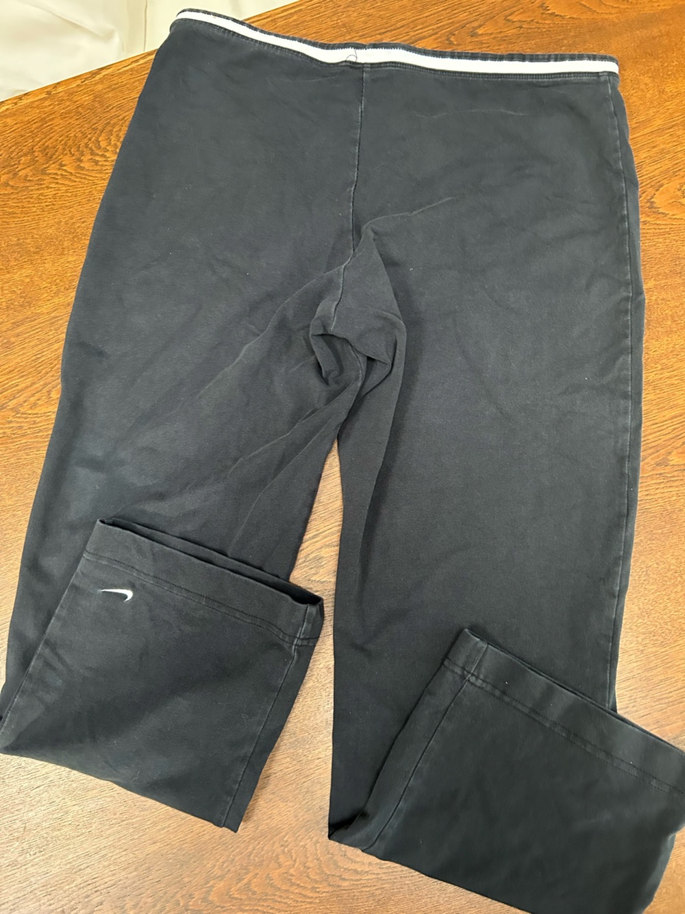 Nike Black Pants with White Waistband Stripe, size L.